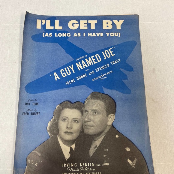 1943 I'll Get By Featured in A Guy Named Joe Irving Berlin Piano Sheet Music - Picture 1 of 3
